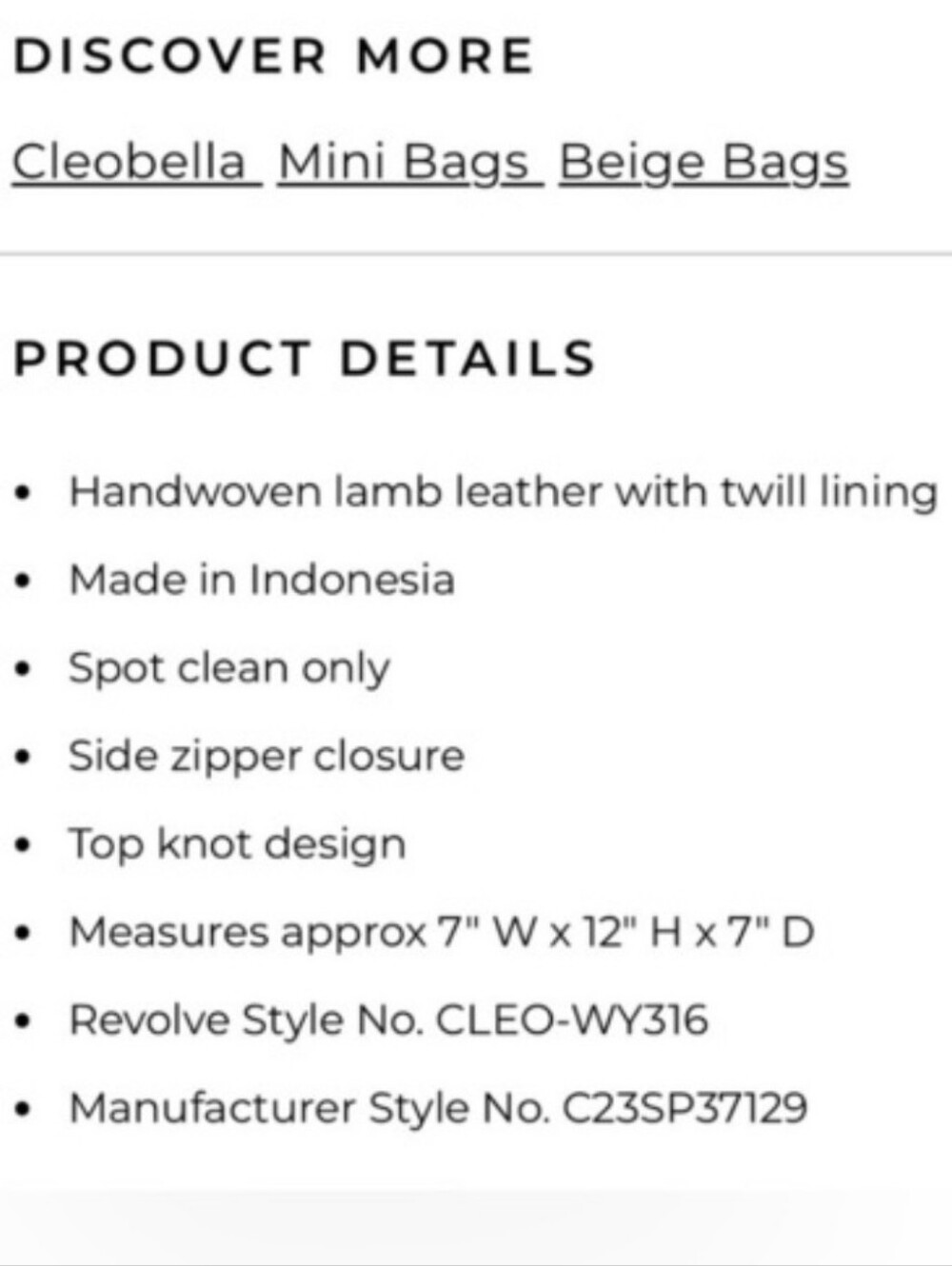 Cleobella Celine Woven Lamb Leather Top Knot Design Handbag - Picture 8 of 8